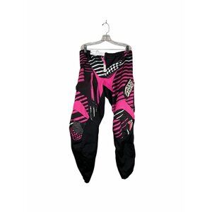 Answer Racing Motocross Pants Black Pink Striped Graphic MX Off-Road Gear Size 8